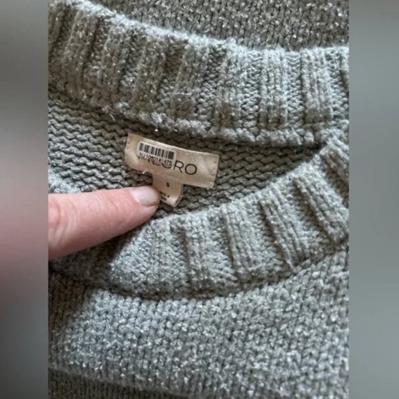 Anthropologie Pilcro Grey Oversized Short-Sleeve Sweater Tunic size S - Picture 7 of 8